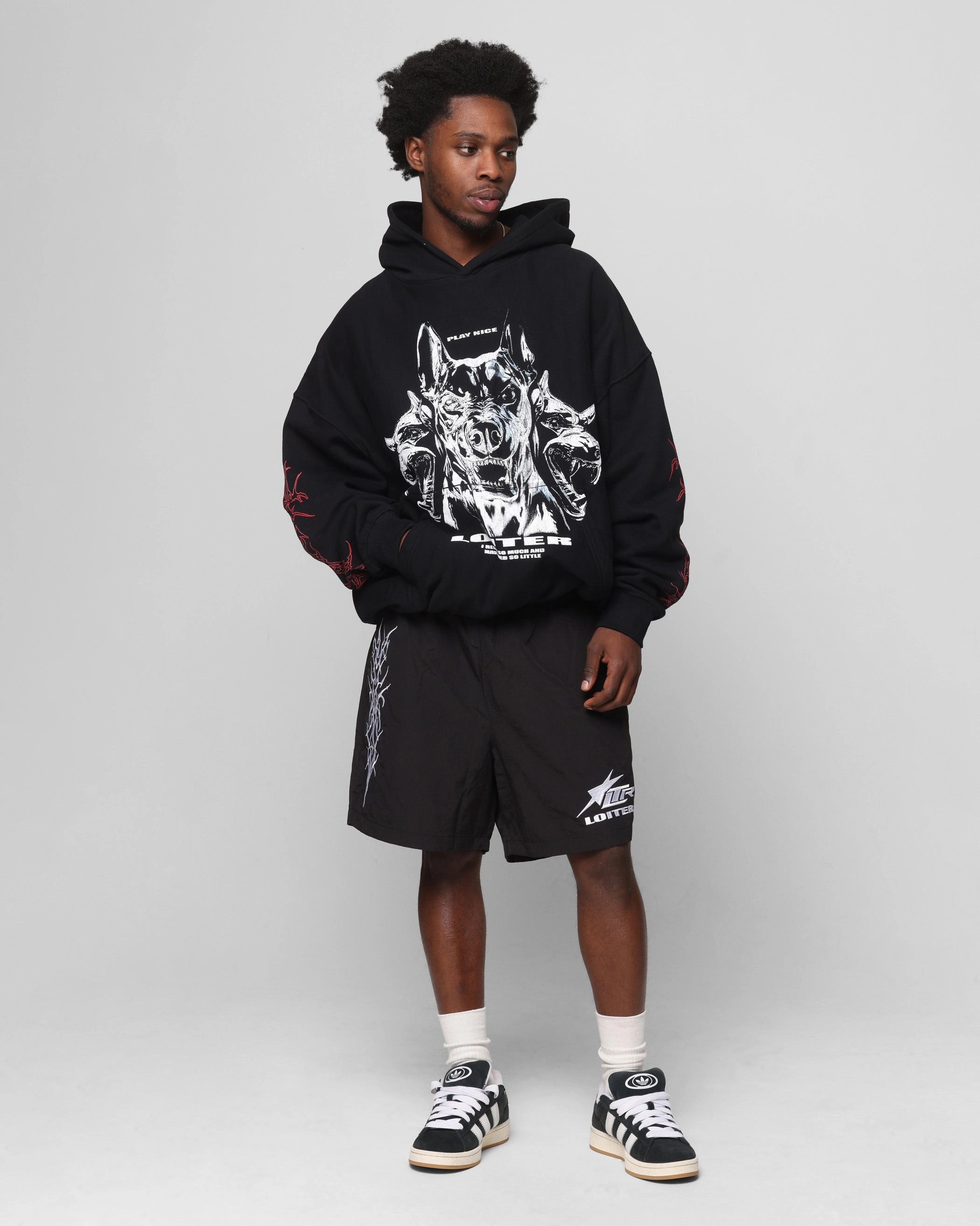Basic Stretch Loiter Cyber Beach Shorts Black