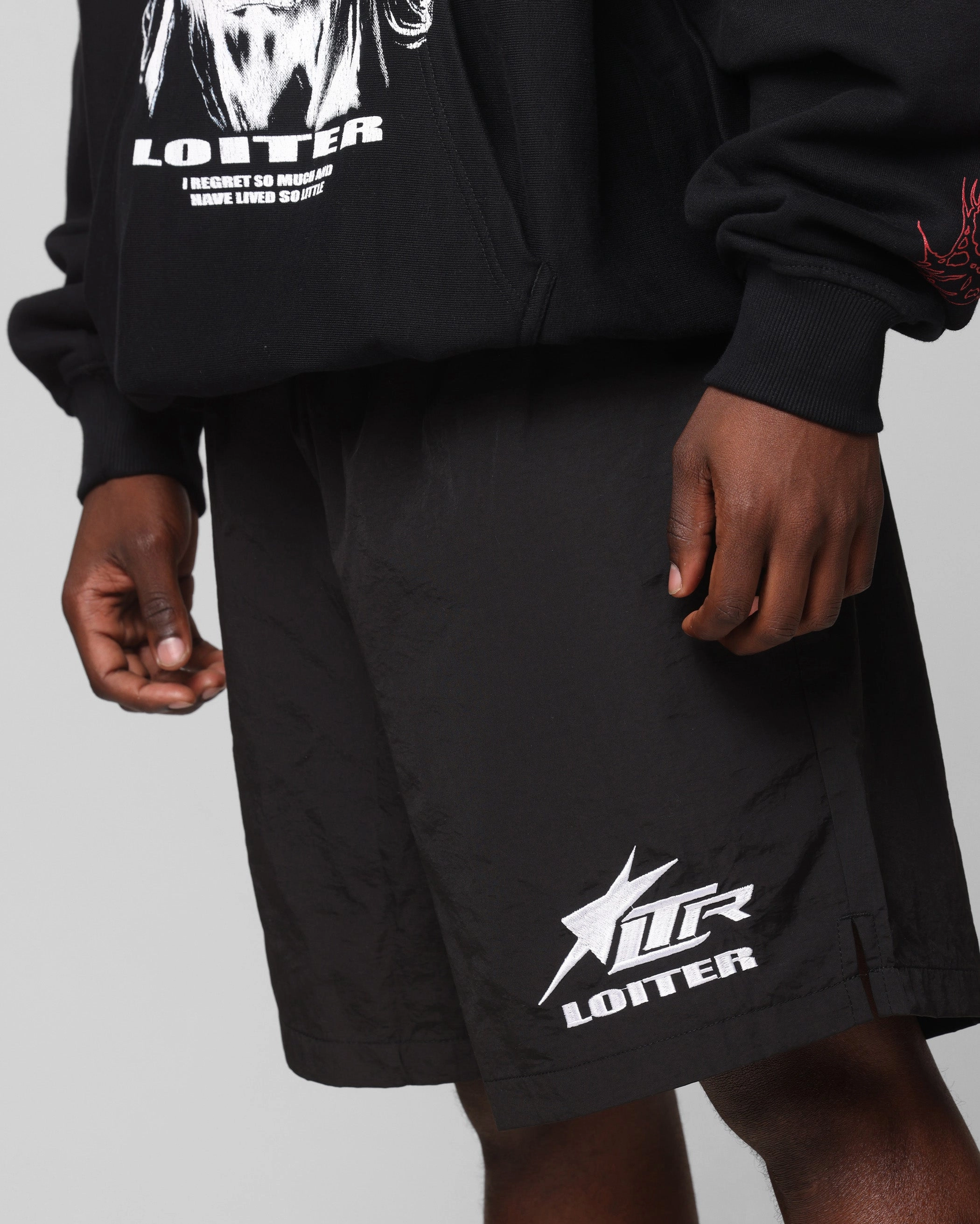 Loiter Cyber Beach Shorts Black fishing attire No Ride Up Silicone Grip