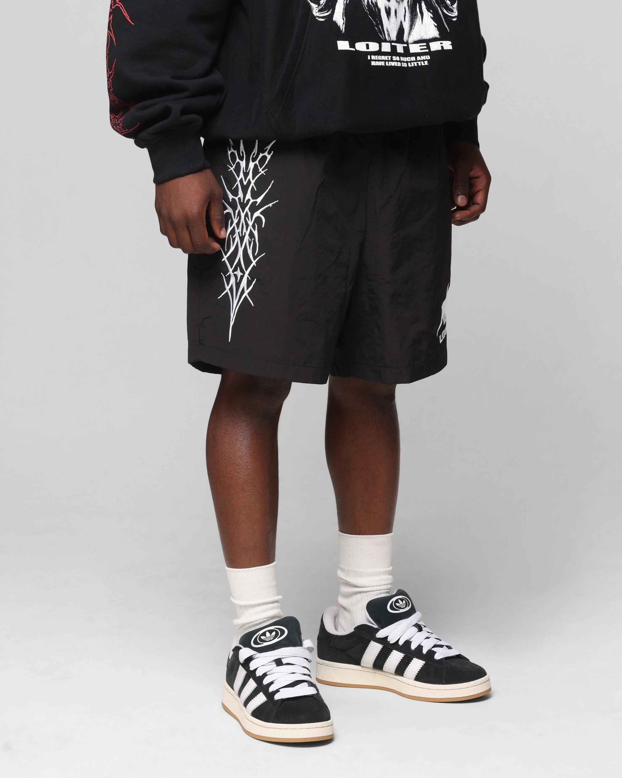 Chafe Resistant Lining Loiter Cyber Beach Shorts Black