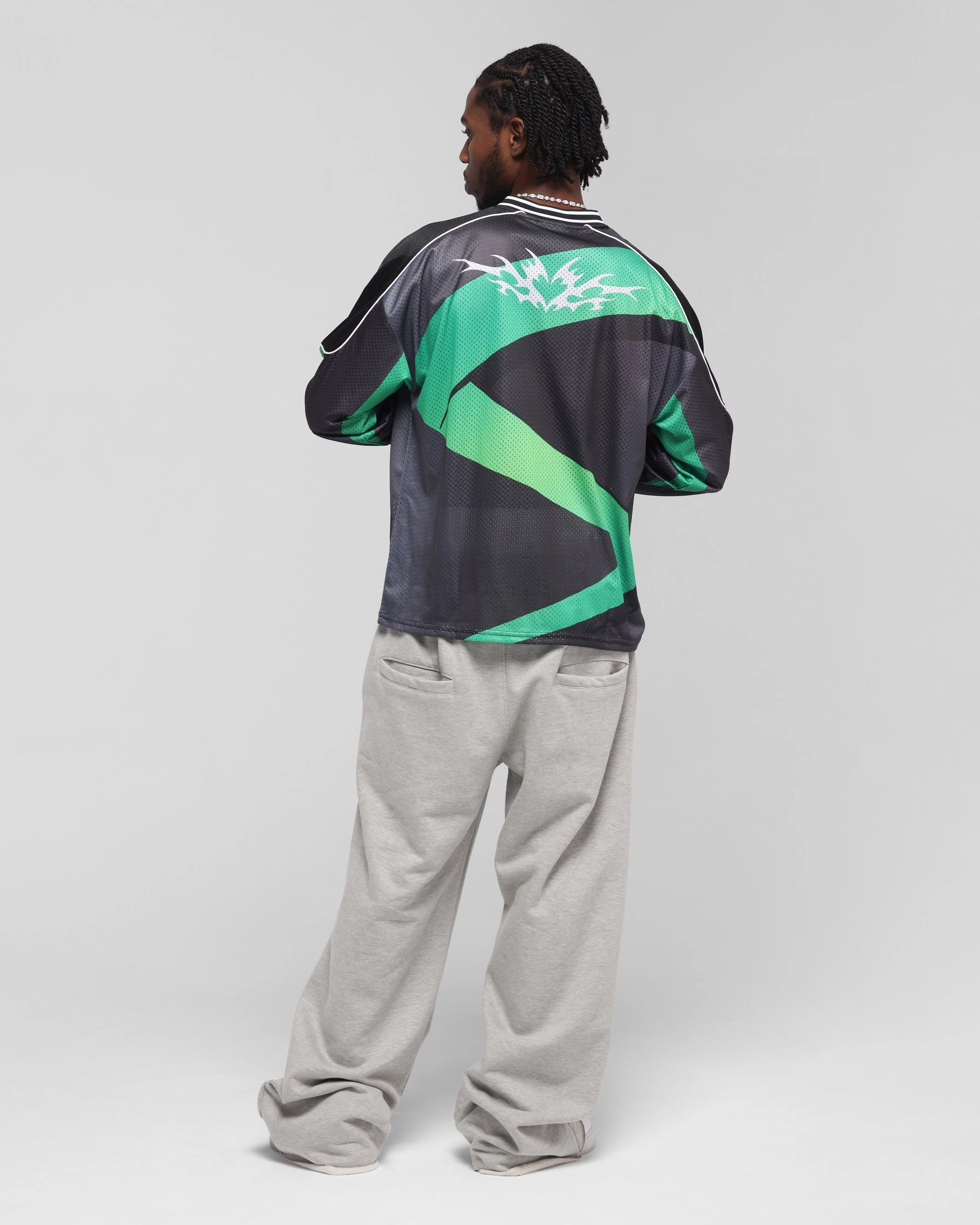 Quick Release Venting Yarn Dye Technique Loiter Cyber Hockey Jersey Black/Multi