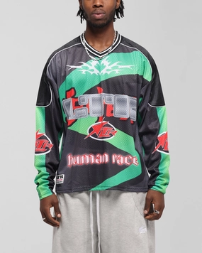 Tagless Design Quick Release Zipper Tech Loiter Cyber Hockey Jersey Black/Multi