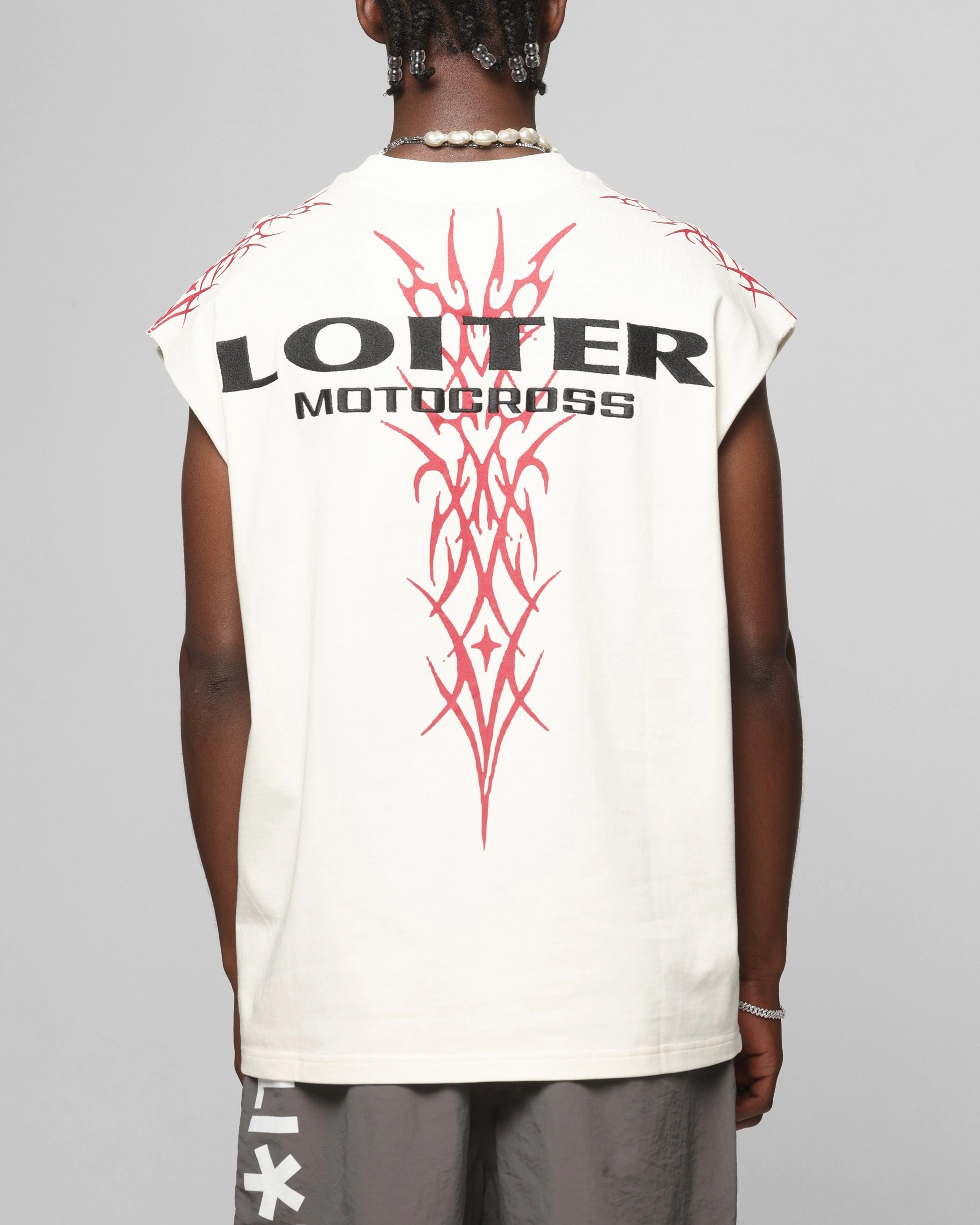 Casual Essential Wear Loiter Cyber Muscle T-Shirt Off White