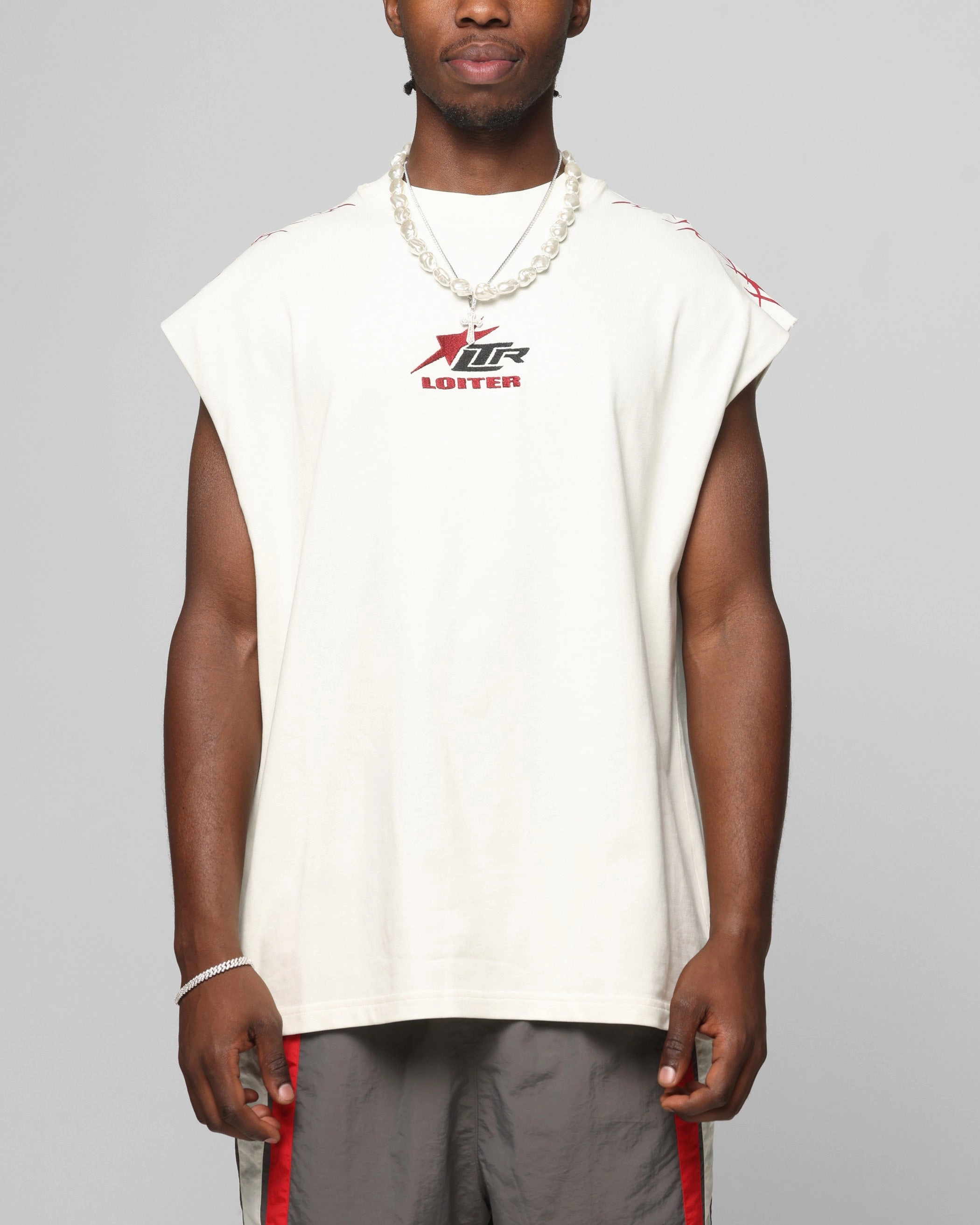 Cozy Apparel Eco Certified Fiber Loiter Cyber Muscle T-Shirt Off White
