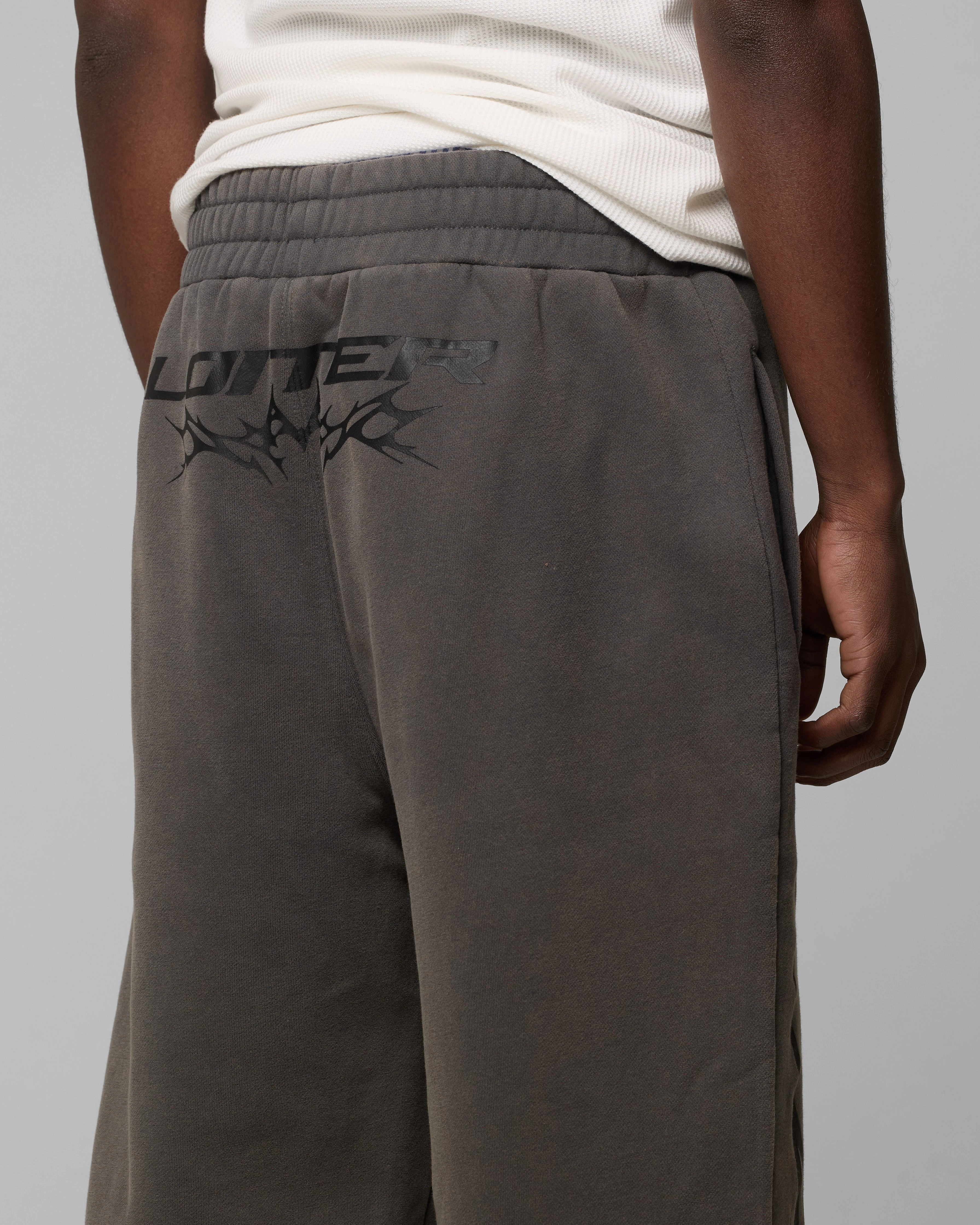 Loiter Cyber Sweat Pants Charcoal Rubberized Hem