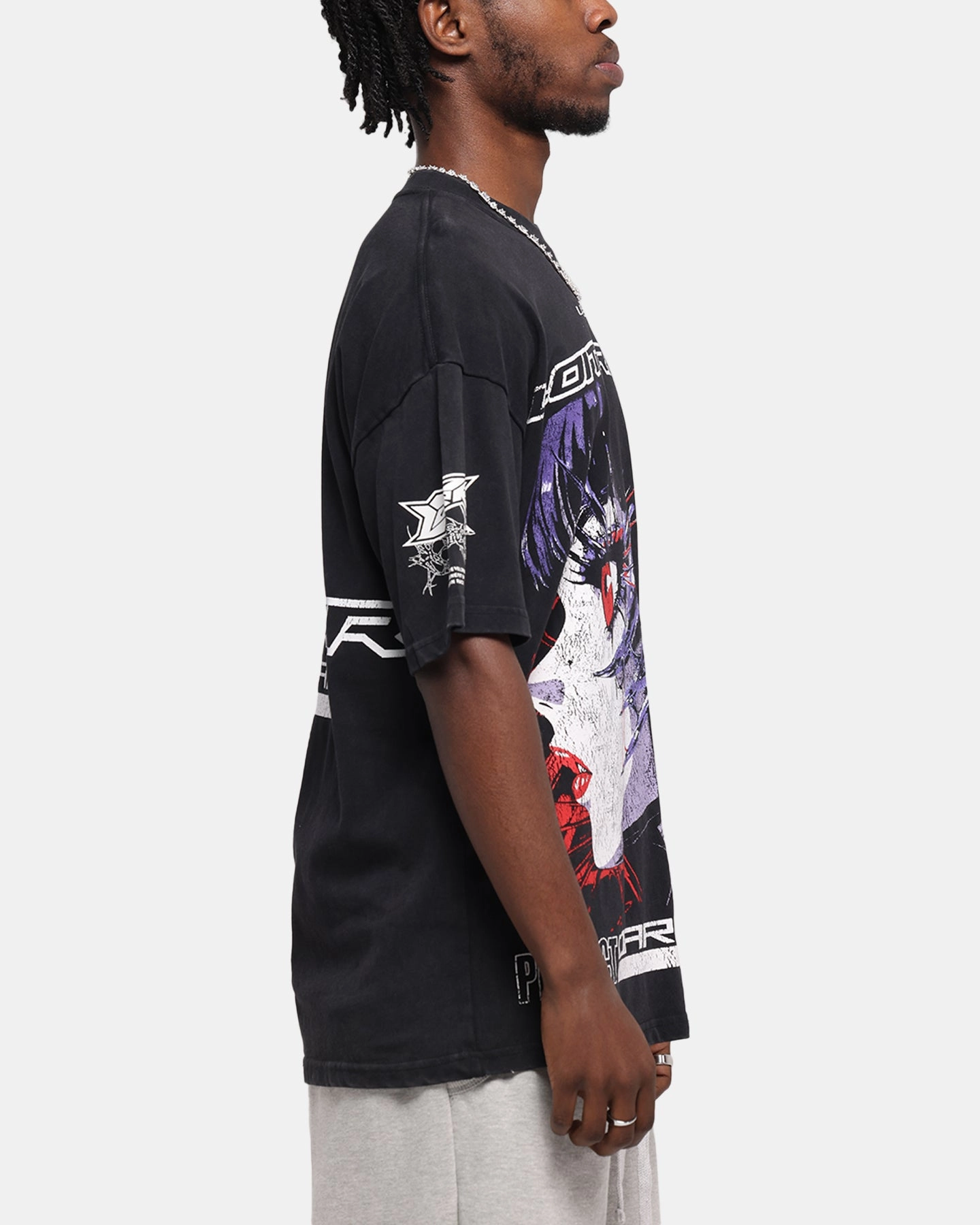 Non Shrink Material Loiter Cybernetics Vintage T-Shirt Black Acidwash