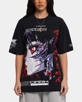 NonIrritatingTags Loiter Cybernetics Vintage T-Shirt Black Acidwash