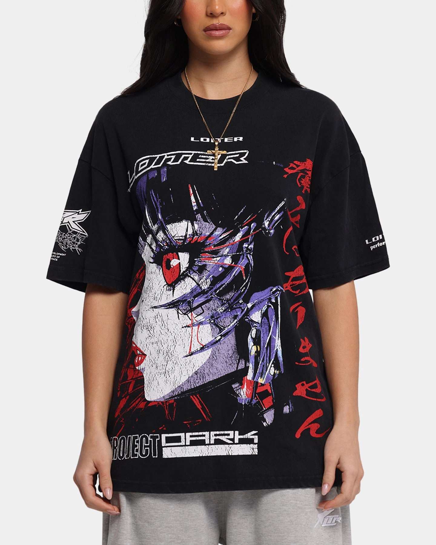 NonIrritatingTags Loiter Cybernetics Vintage T-Shirt Black Acidwash