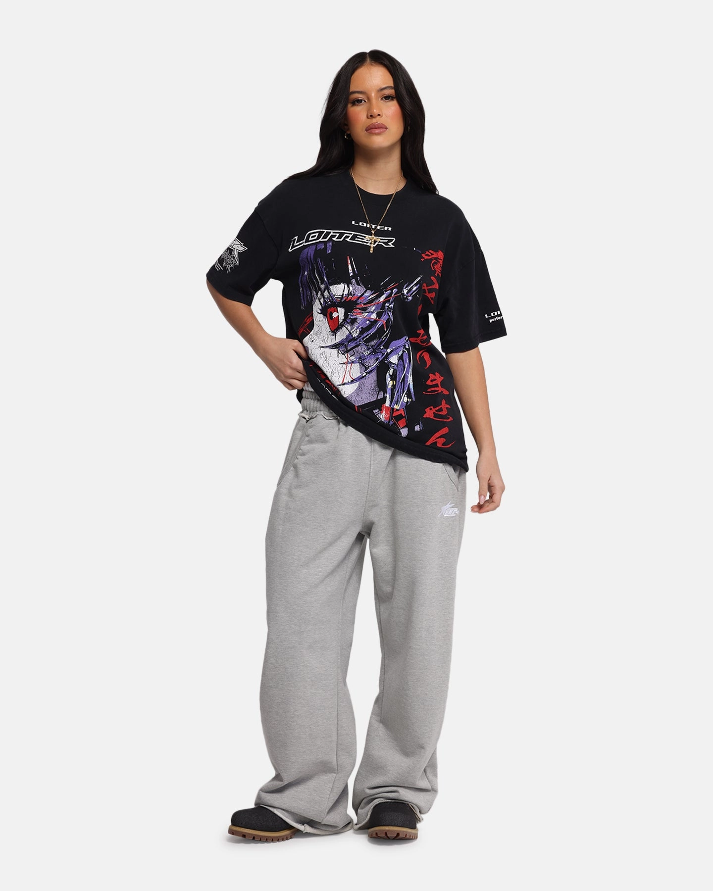 Chic Loiter Cybernetics Vintage T-Shirt Black Acidwash