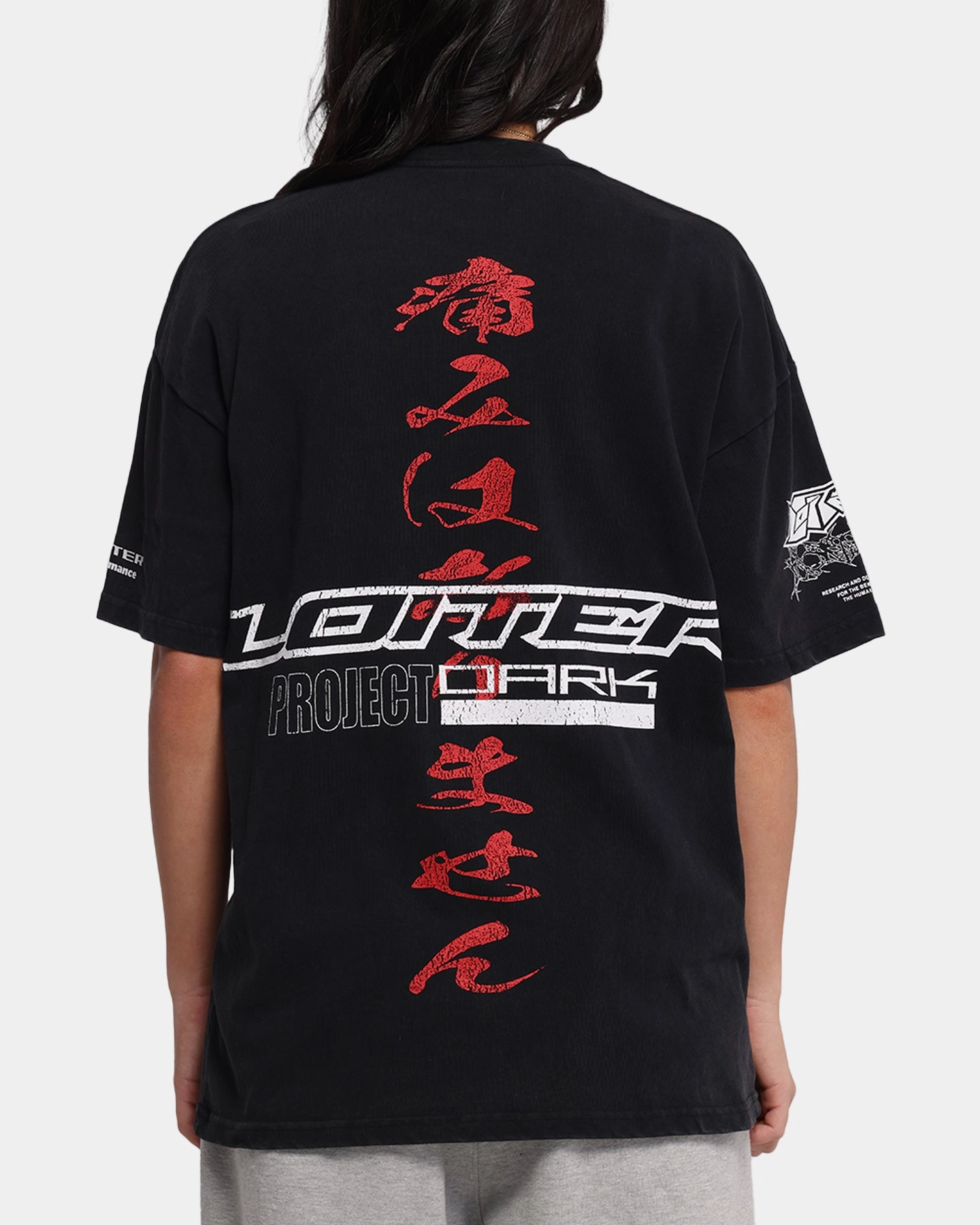 Loiter Cybernetics Vintage T-Shirt Black Acidwash High Quality Printing