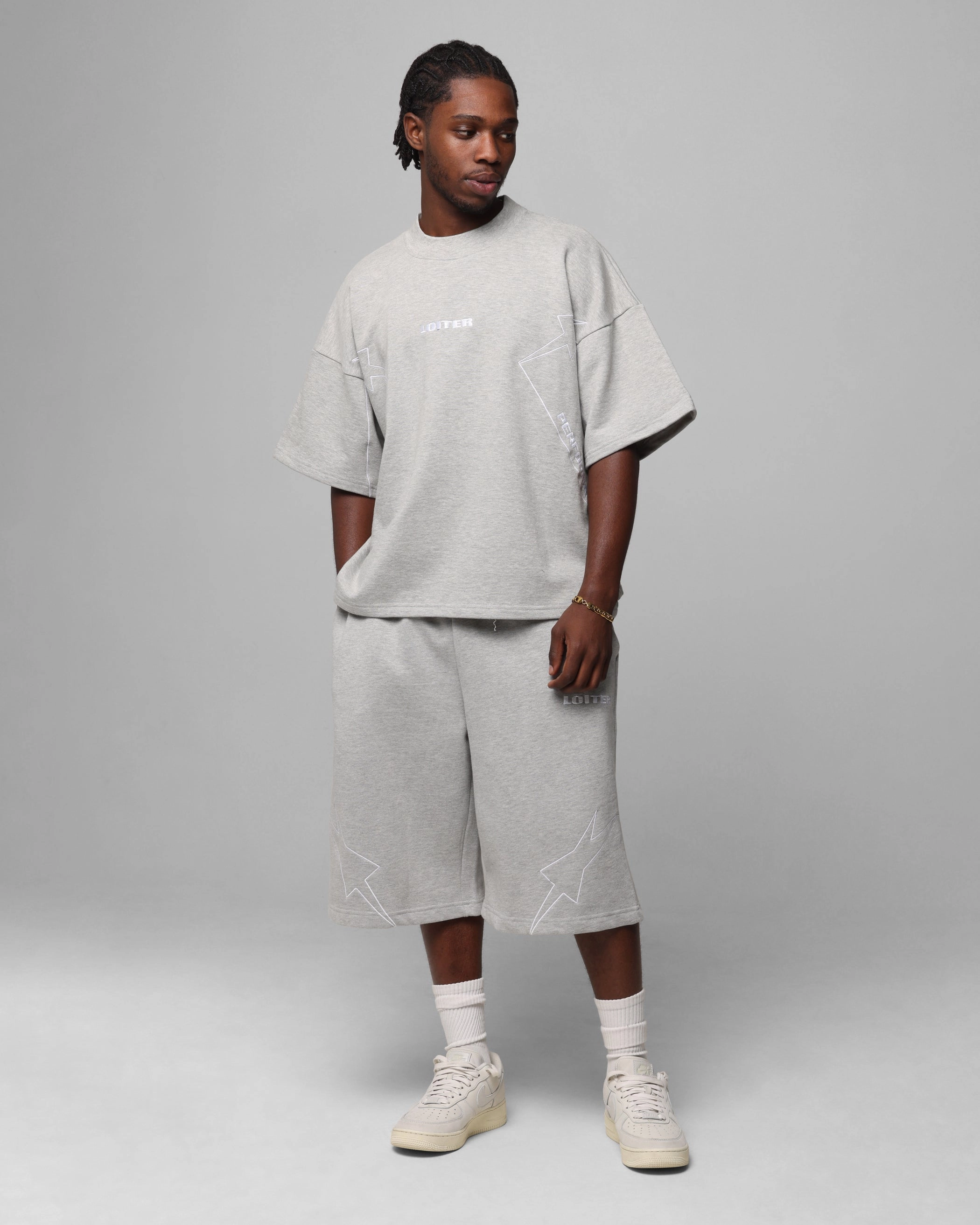 Loiter Dark Performance Fleece Shorts Grey Temperature Regulating Material Cool Basic