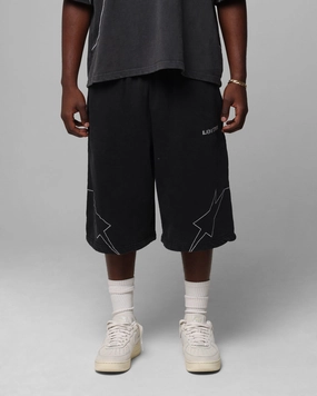 Anti-bacterial Loiter Dark Performance Fleece Shorts Washed Charcoal