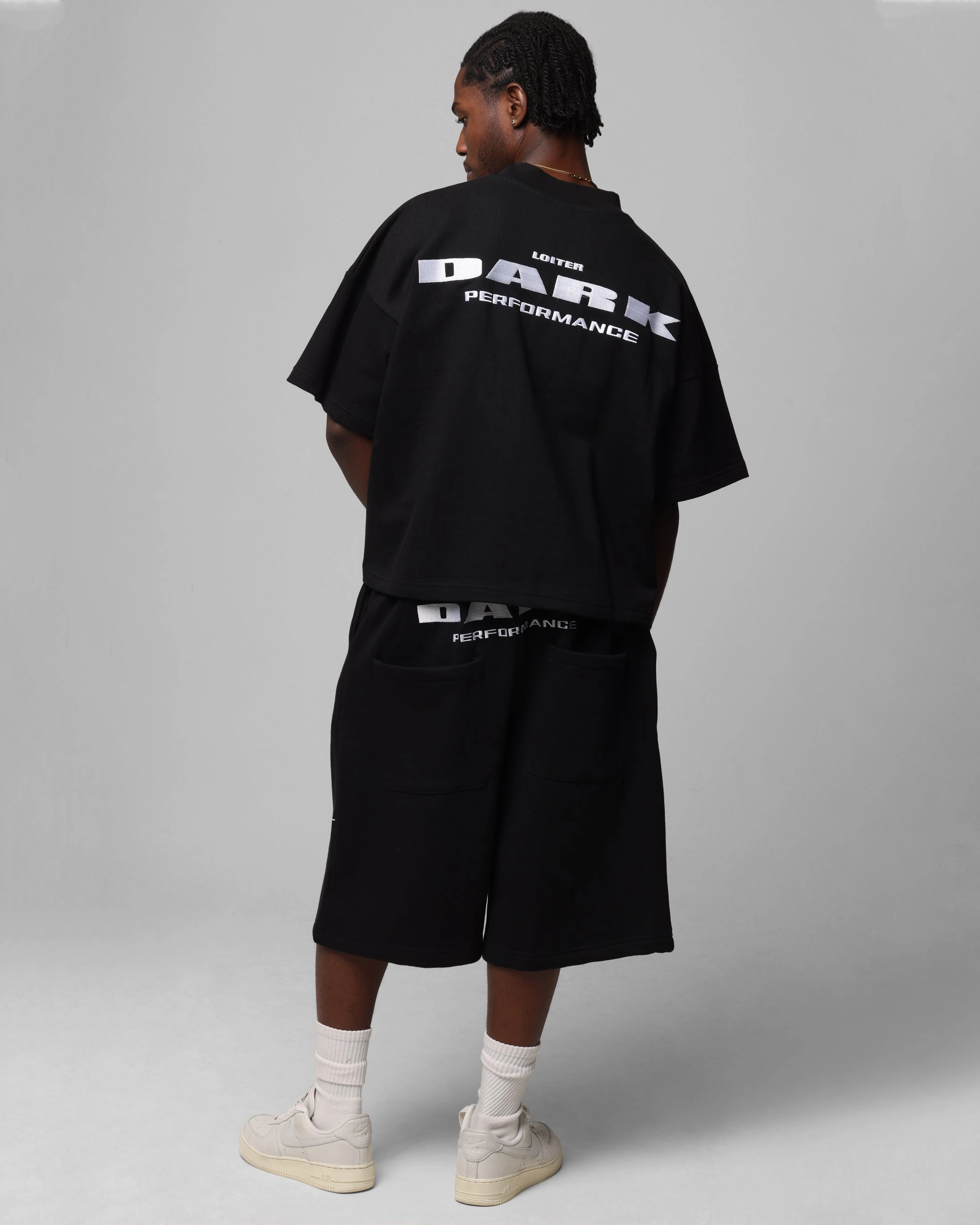 Loiter Dark Performance T-Shirt Black Tagless Neckline Chilly Day Wear