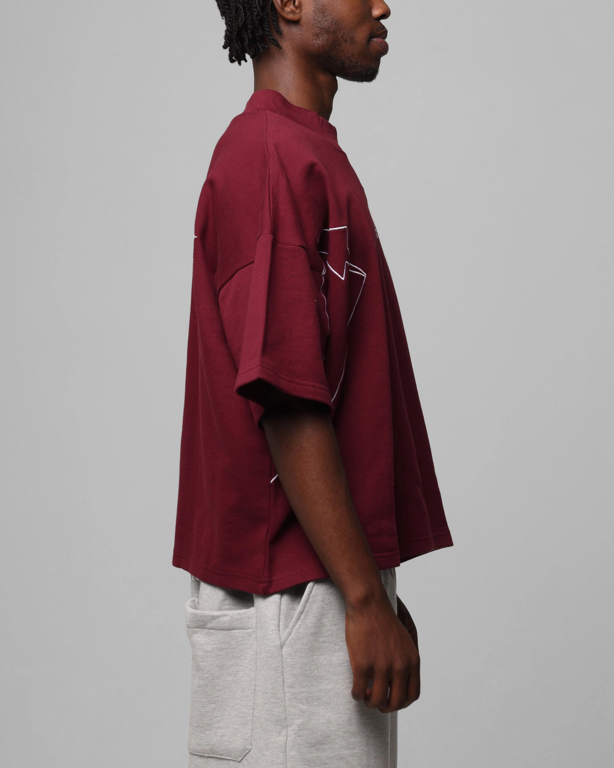Loiter Dark Performance T-Shirt Burgandy Everyday Layering