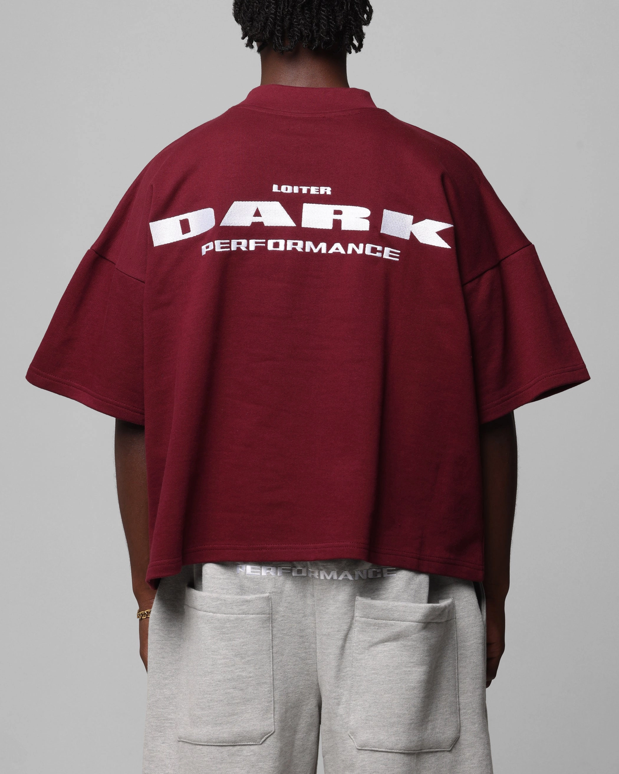 Wrinkle-Free Loiter Dark Performance T-Shirt Burgandy