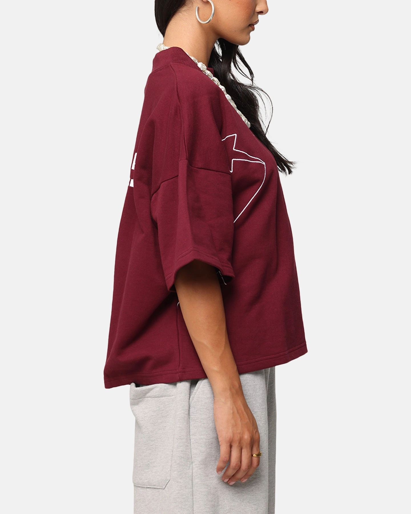 Smooth Jersey Texture Loiter Dark Performance T-Shirt Burgandy