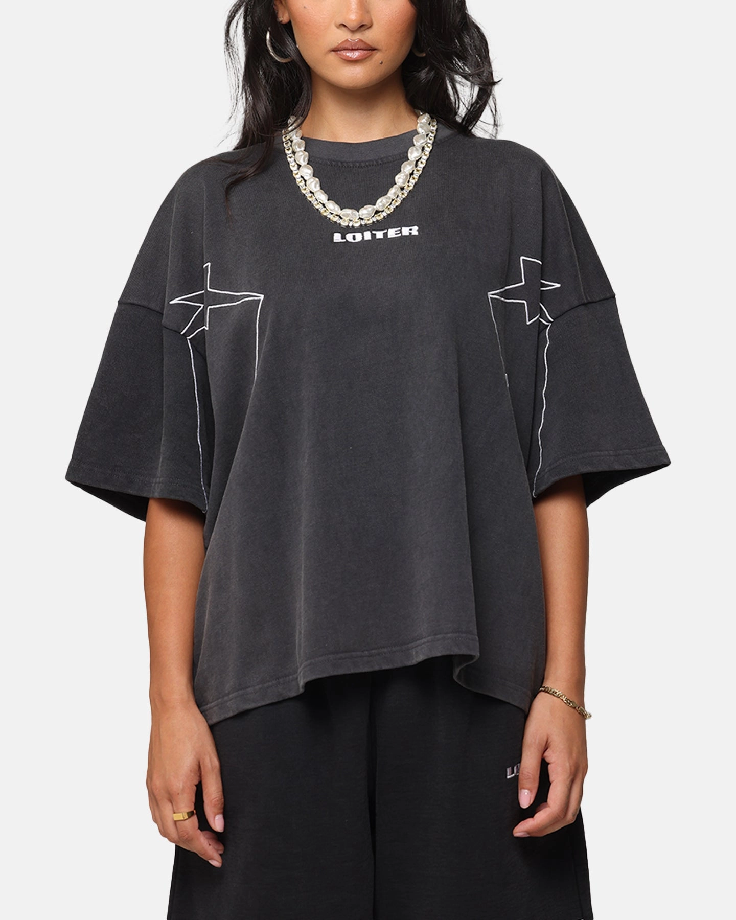 Loiter Dark Performance T-Shirt Charcoal Breathable Wearable Flattering Cut