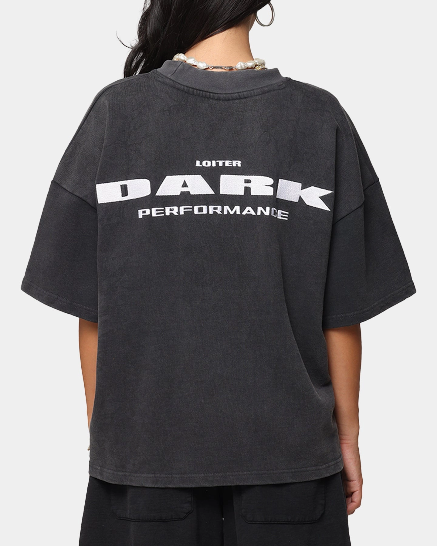 Loiter Dark Performance T-Shirt Charcoal FadeResistantPrint