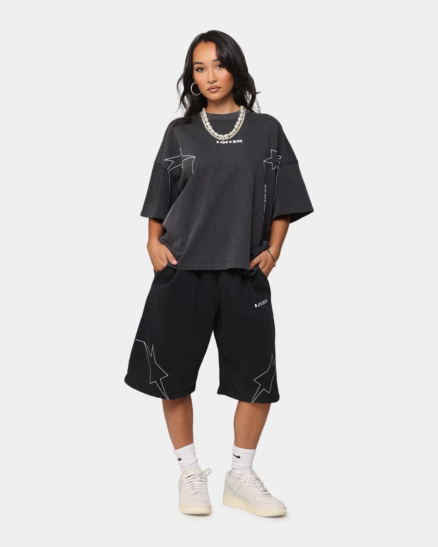 Minimalist Style Loiter Dark Performance T-Shirt Charcoal