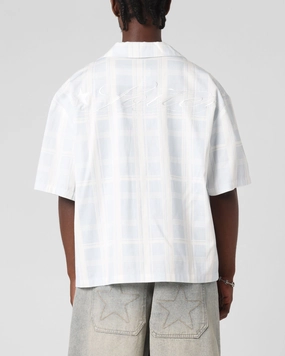 Tailored Cut Polished Look Loiter Daytona Button Up Shirt Blue Check