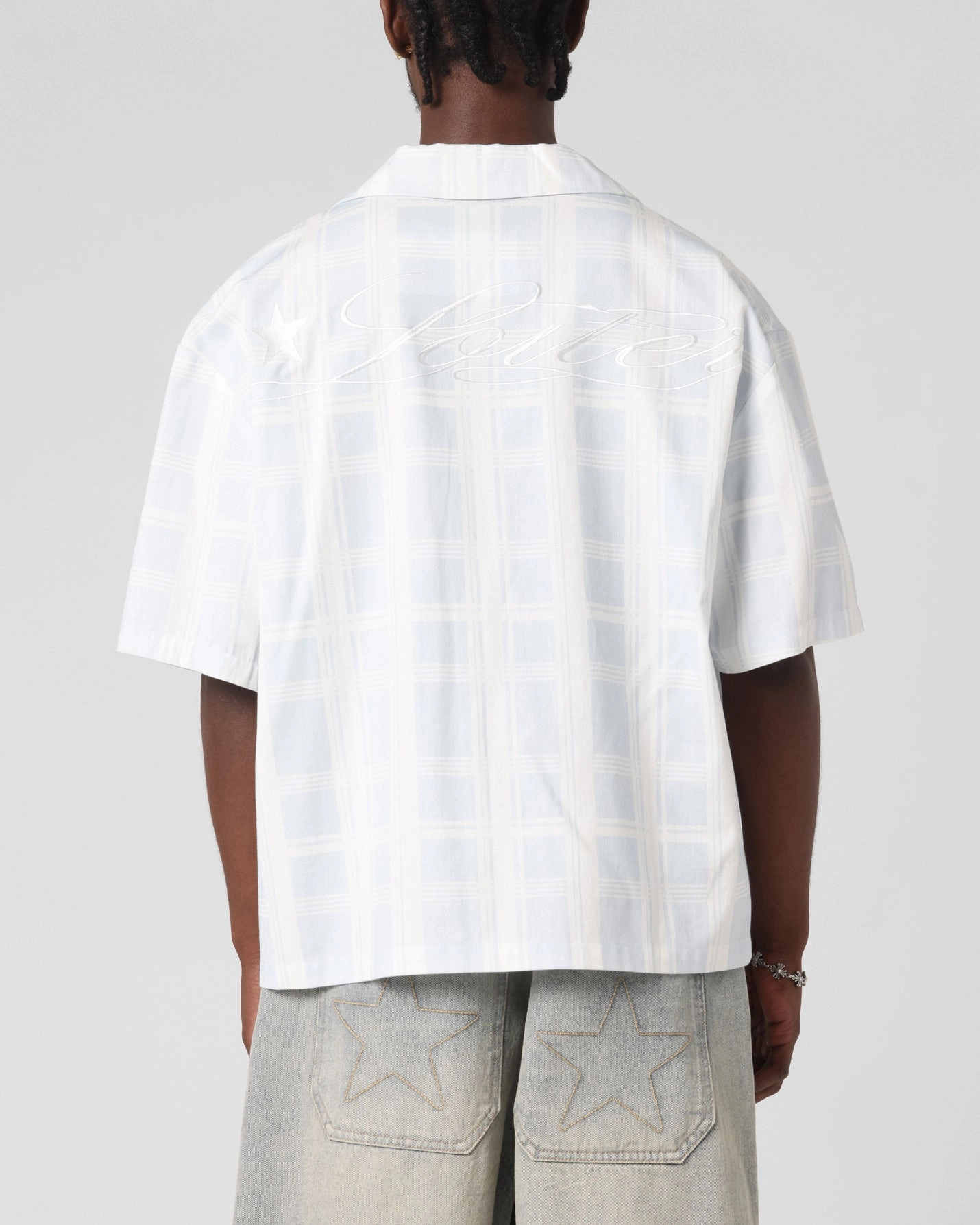 Tailored Cut Polished Look Loiter Daytona Button Up Shirt Blue Check
