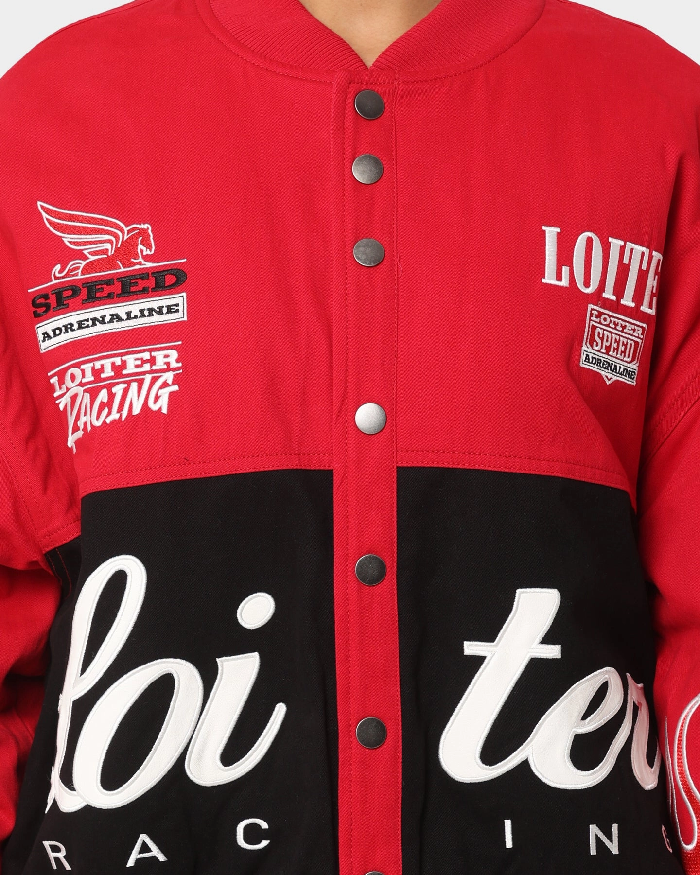 Loiter Daytona Motor Jacket Red Dirt Repellent Surface