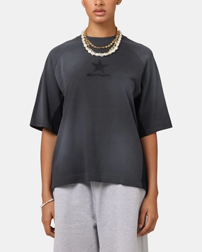 Simple Comfort Look Daily Favorite Loiter Daytona Panel T-Shirt Washed Black