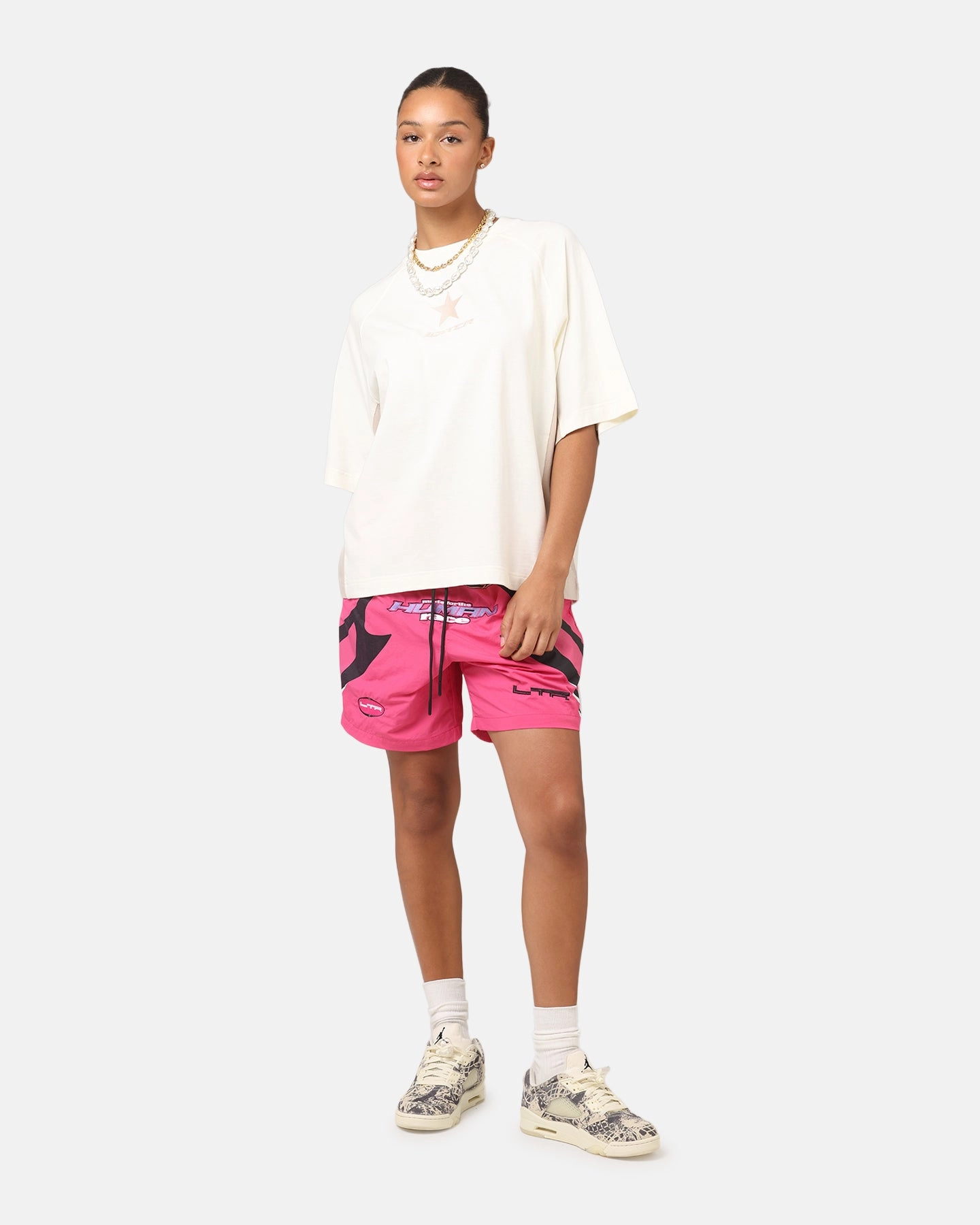 Loiter Daytona Panel T-Shirt White/Stone Trendy Basics Casual Outfit