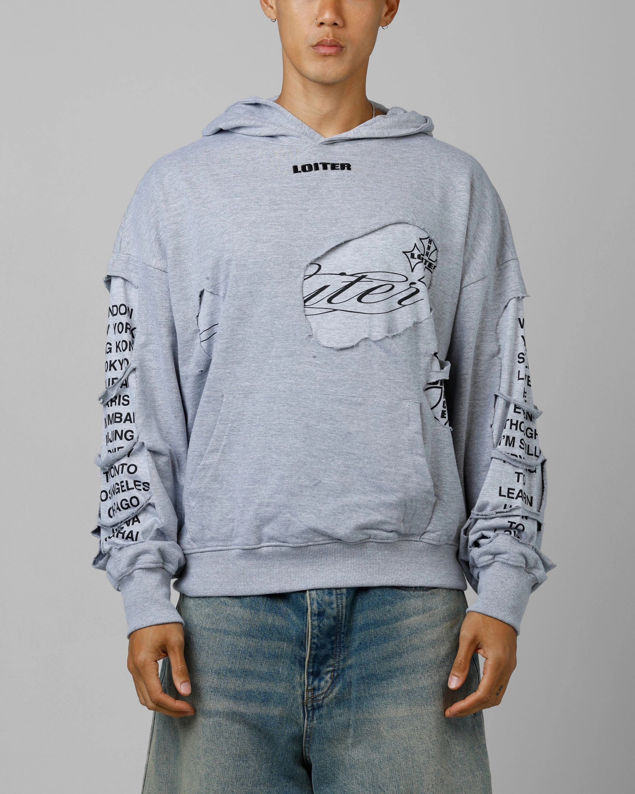 Loiter Destruction Hoodie Grey AntiStatic Lining hunters