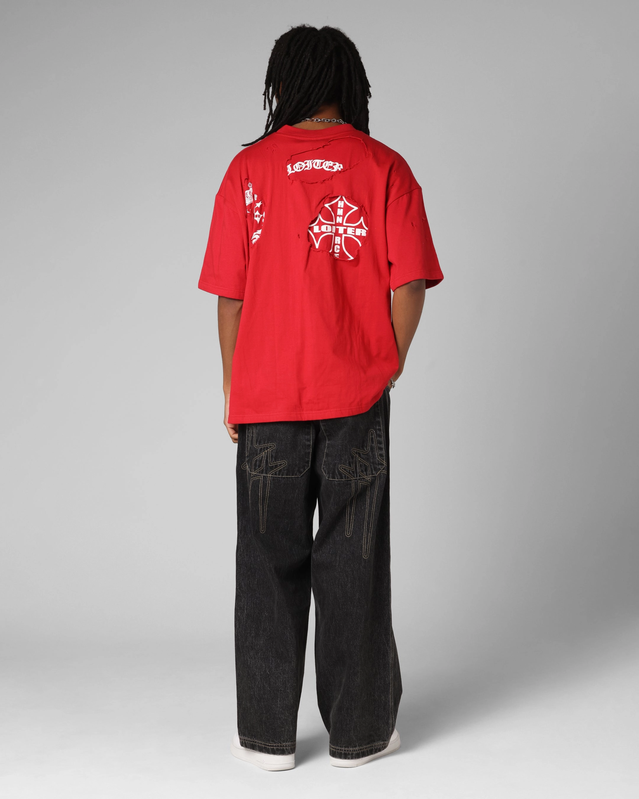 Subtle Details Loiter Destruction T-Shirt Red