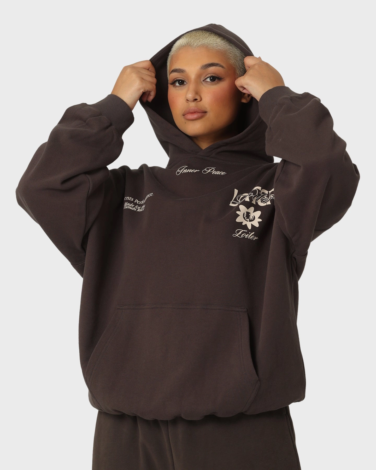 Loiter Dexterity Hoodie Charcoal Statement Piece
