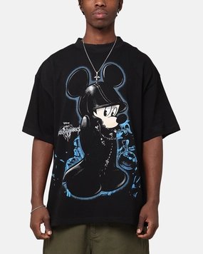 Good stretch Comfortable Piece Loiter Disney Kingdom Hearts King Mickey T-Shirt Black
