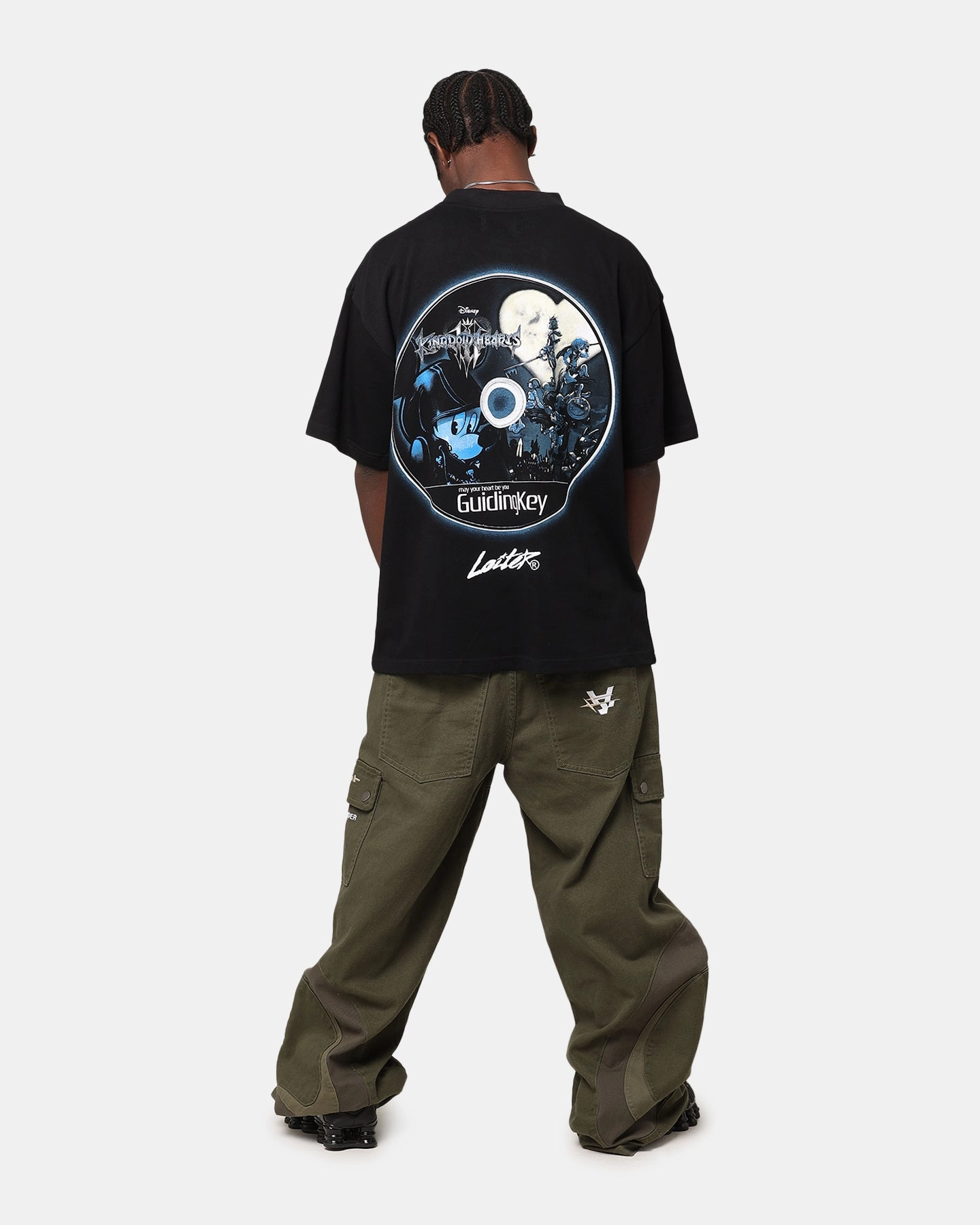 Bold Look Stylish and Comfortable Loiter Disney Kingdom Hearts King Mickey T-Shirt Black