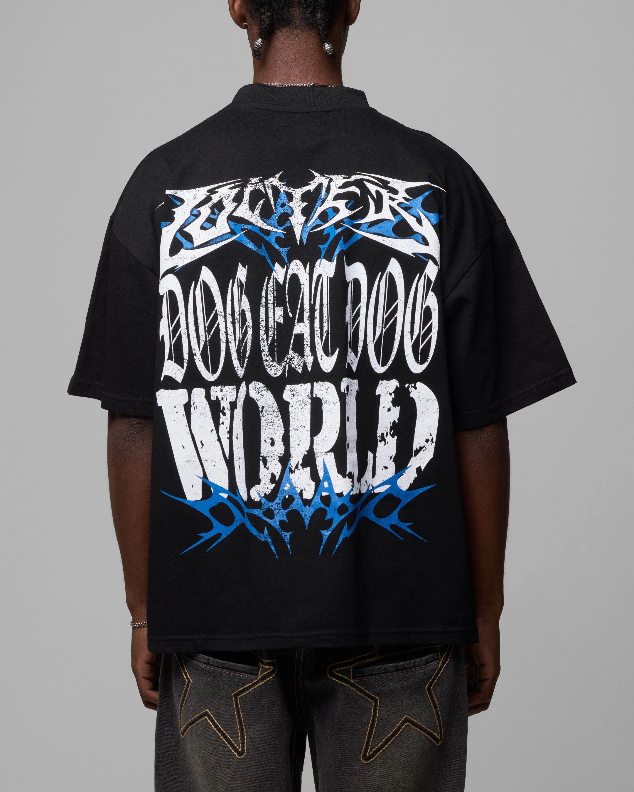 Wicking Interlock Knit Loiter Dog Eat Dog Vintage T-Shirt Black