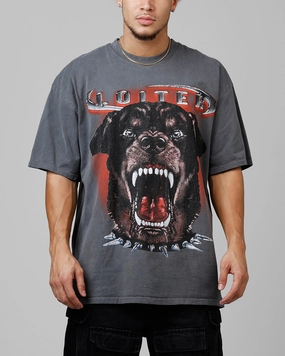 Snug fit Loiter Dog House Vintage T-Shirt Charcoal