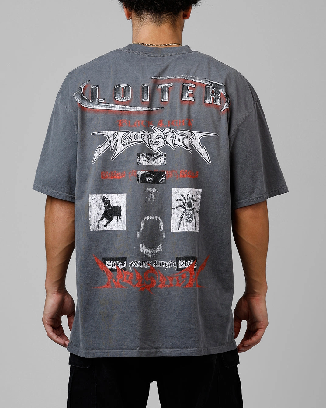 Thermal Regulation Layer Comfy Style Loiter Dog House Vintage T-Shirt Charcoal