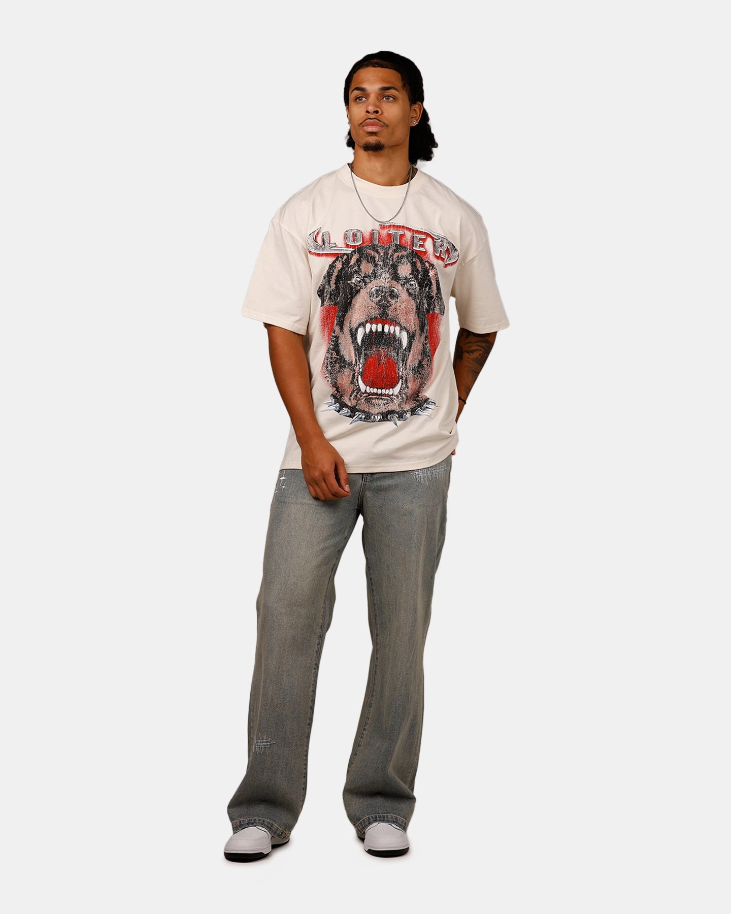 Loiter Dog House Vintage T-Shirt Off White Moisture Control Fabric