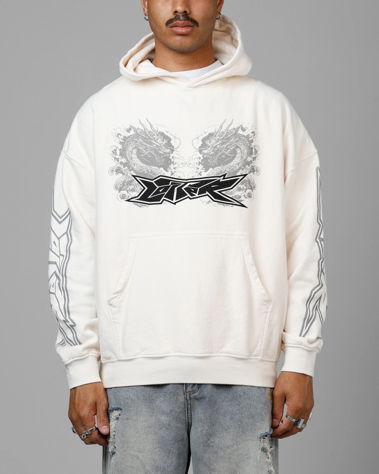 motorcycle Vegan Option Loiter Draco Born Hoodie Off White