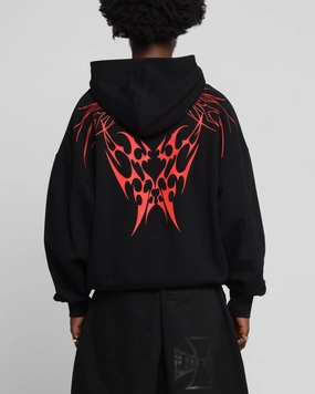 Daily Wear multi crewed Loiter Draco Hoodie Black