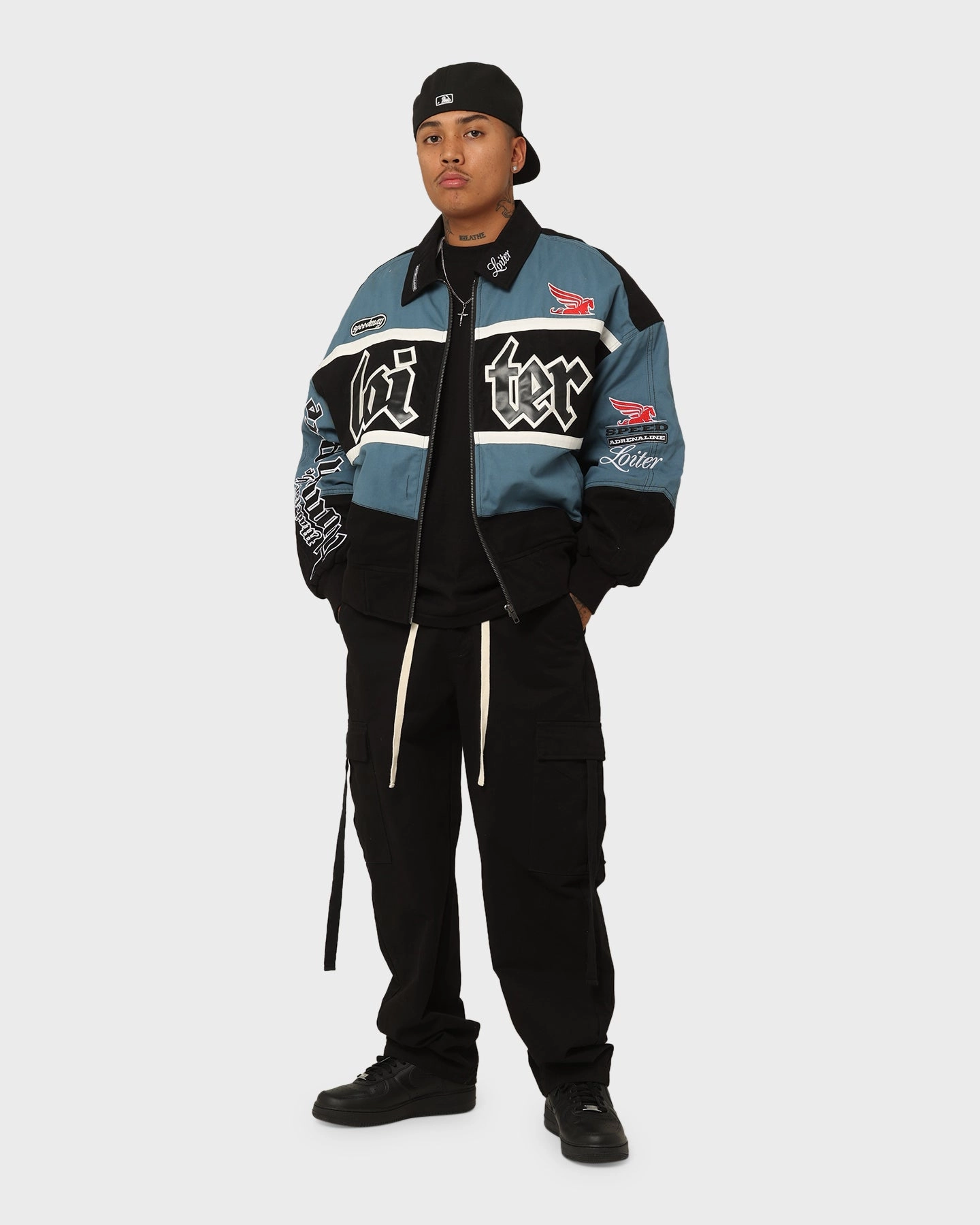 Loiter Drift Circuit Jacket Blue/Black Checked
