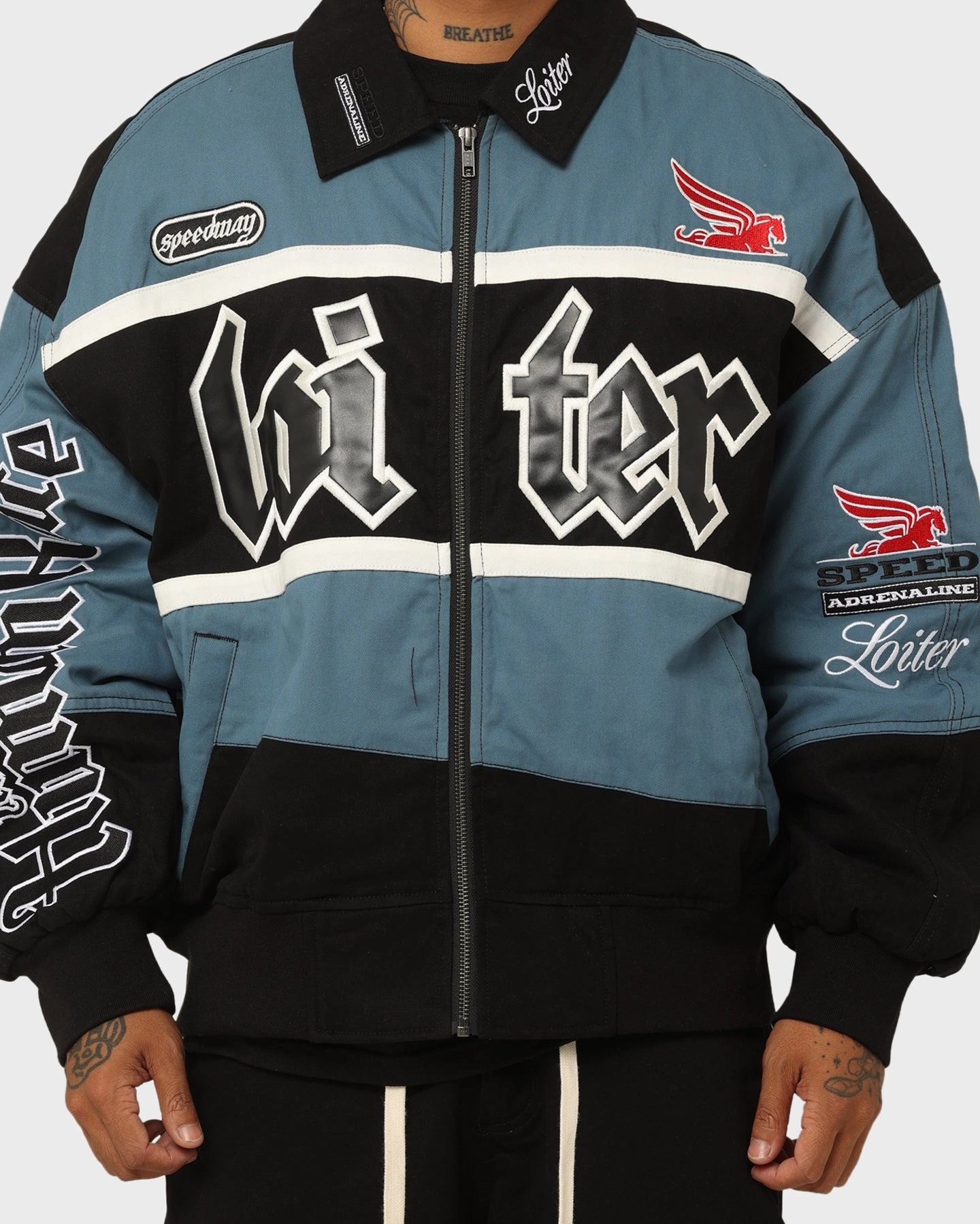 Abrasion Resistant Finish Insulated Core Loiter Drift Circuit Jacket Blue/Black