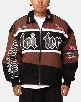 Fashion Active Loiter Drift Circuit Jacket Brown