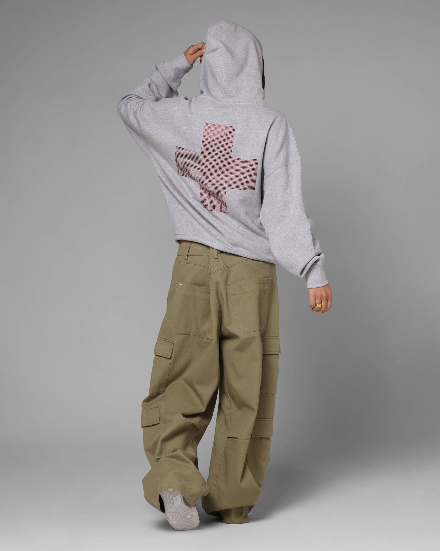 Loiter Drop Out Zip Hoodie Grey Draw