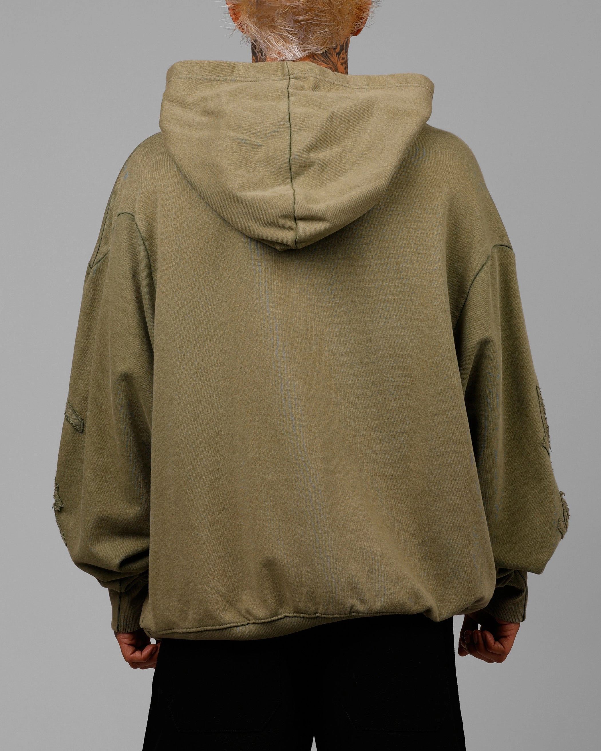 Compression Stitching Loiter Dune Hoodie Khaki Green