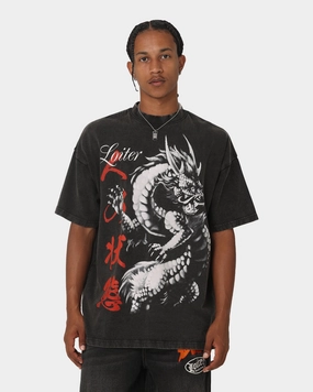 Loiter Dynasty T-Shirt Vintage Black Stylish Everyday Wear Street Casual