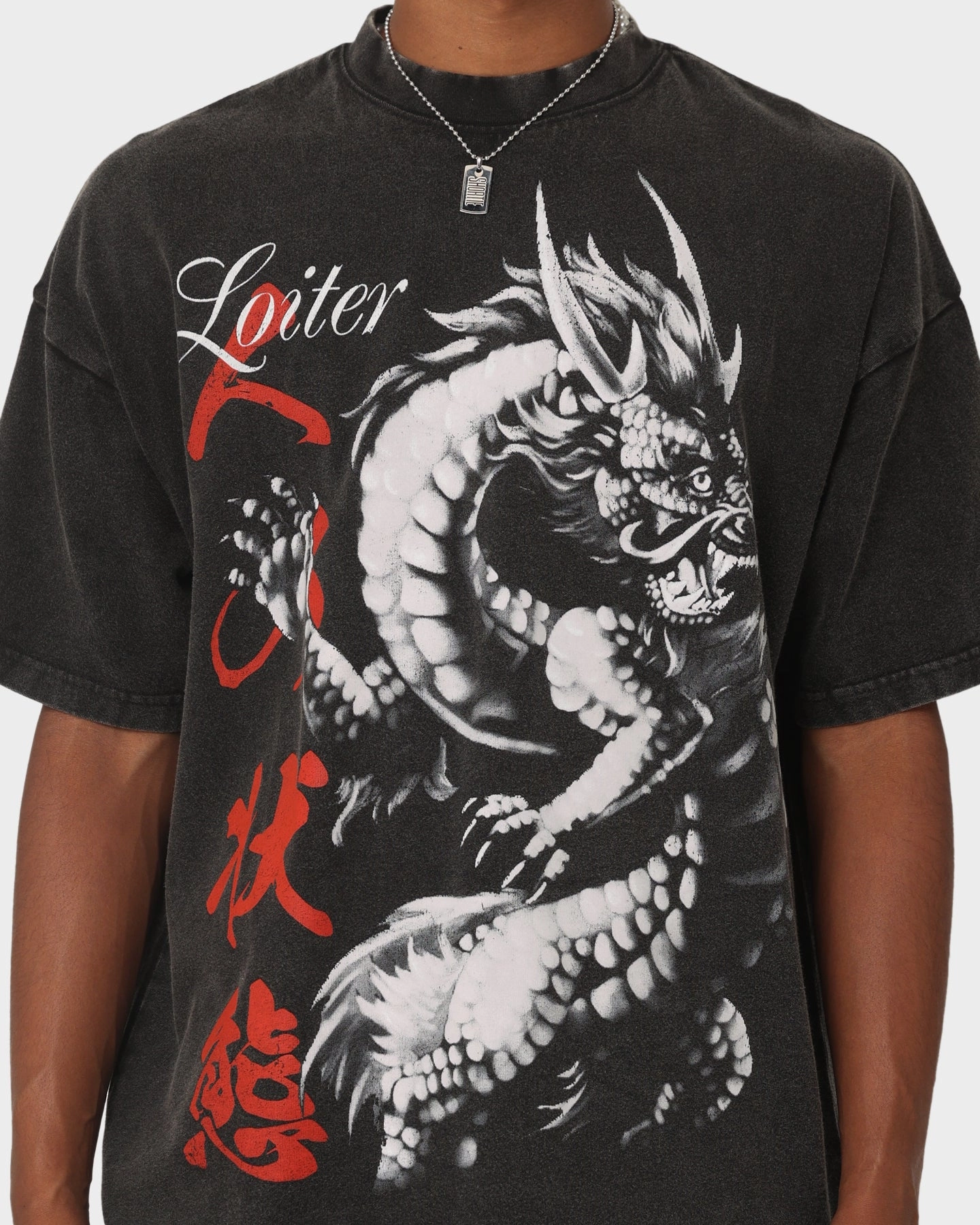 Functional Comfort Recycled Polyester Blend Loiter Dynasty T-Shirt Vintage Black