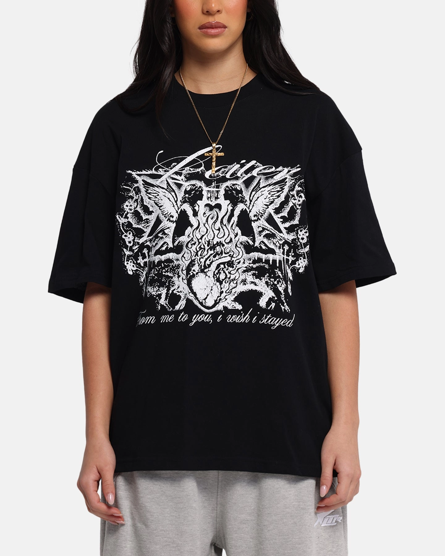 Stylish Comfort Loiter Earth Angel T-Shirt Black