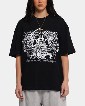 Stylish Comfort Loiter Earth Angel T-Shirt Black