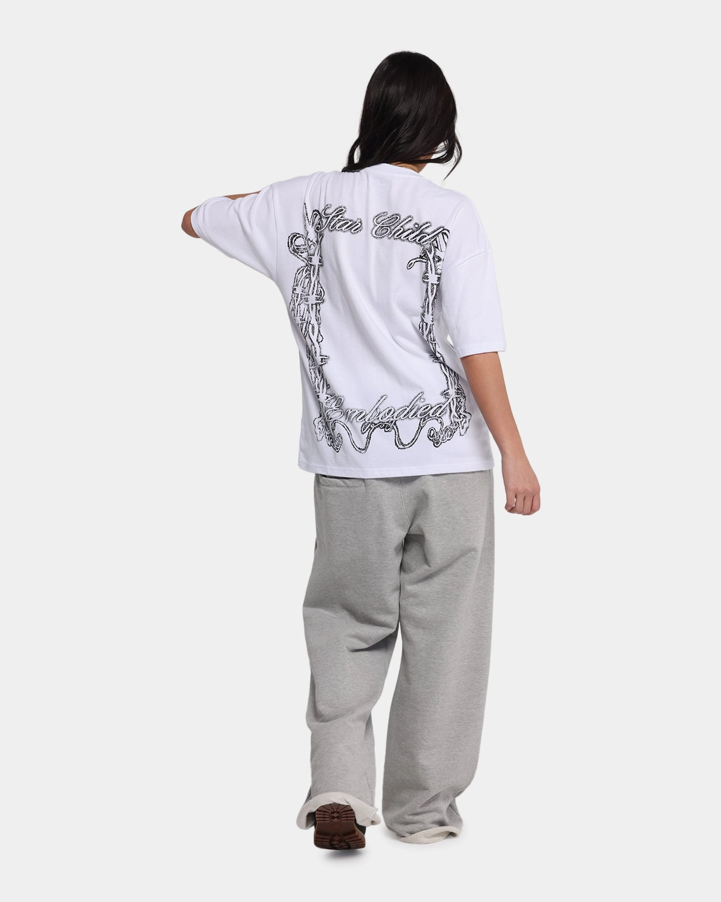 Geometric Pattern Loiter Earth Angel T-Shirt White