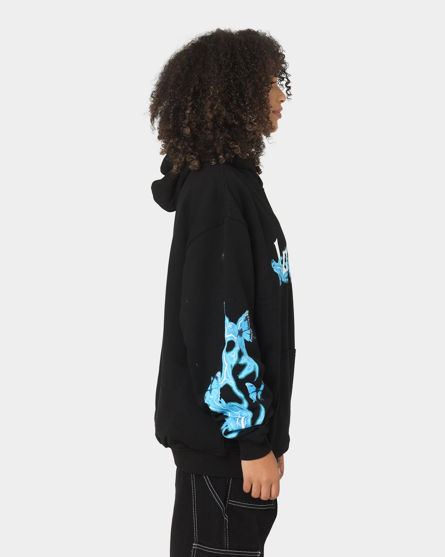 Winter Outer Layer Loiter Electro Butterfly Hoodie Black