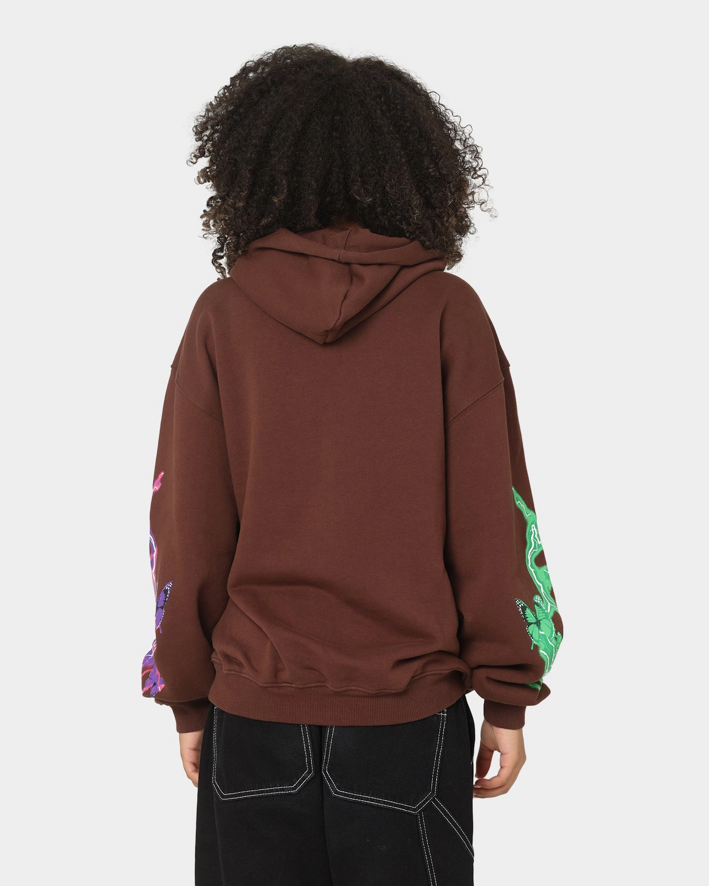 Tactile Response Fabric Loiter Electro Butterfly Hoodie Brown